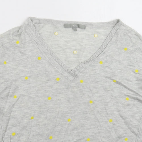 NEXT Womens Grey Polka Dot Knit Pullover Jumper Size 12
