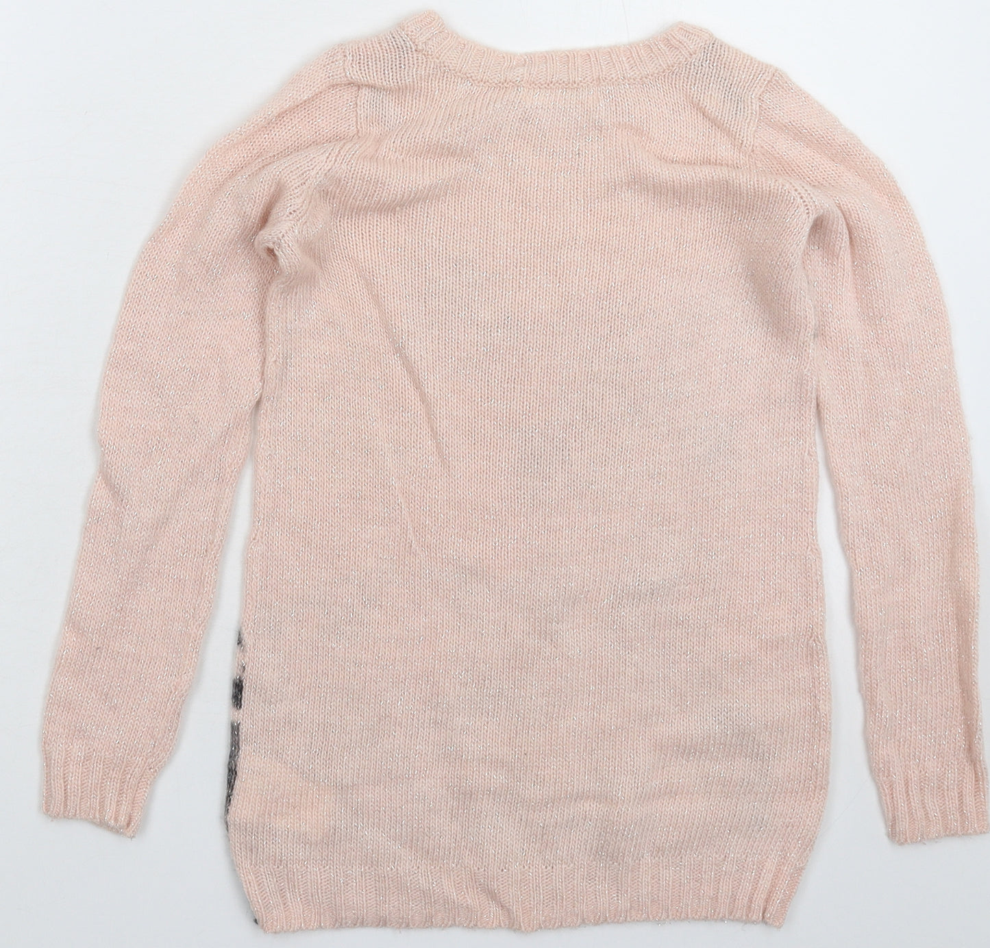 H&M Girls Pink  Knit Pullover Jumper Size 9-10 Years