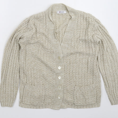 Damart Womens Grey  Knit Cardigan Jumper Size 14