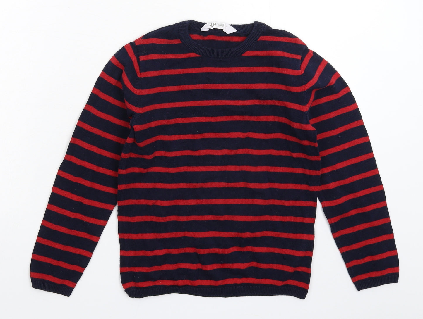 H&M Boys Multicoloured Striped  Pullover Jumper Size 7-8 Years