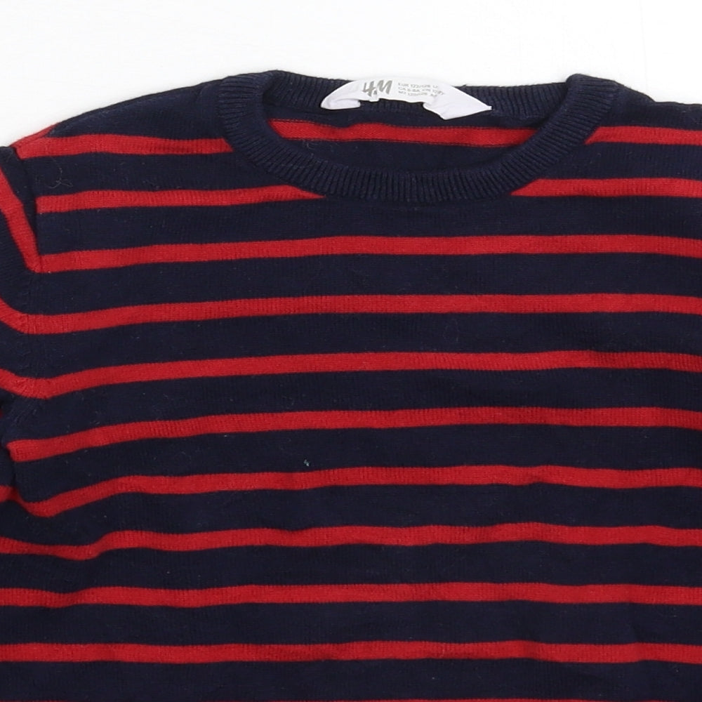 H&M Boys Multicoloured Striped  Pullover Jumper Size 7-8 Years