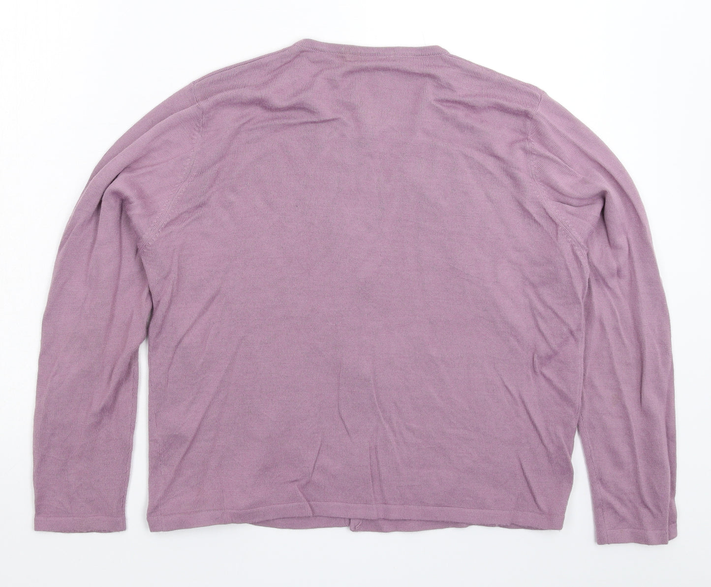 Marks and Spencer Womens Purple Floral Knit Cardigan Jumper Size 18