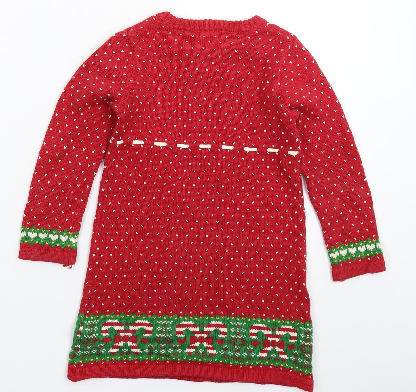 Savannah Girls Pink Spotted Knit Jumper Dress  Size 5 Years