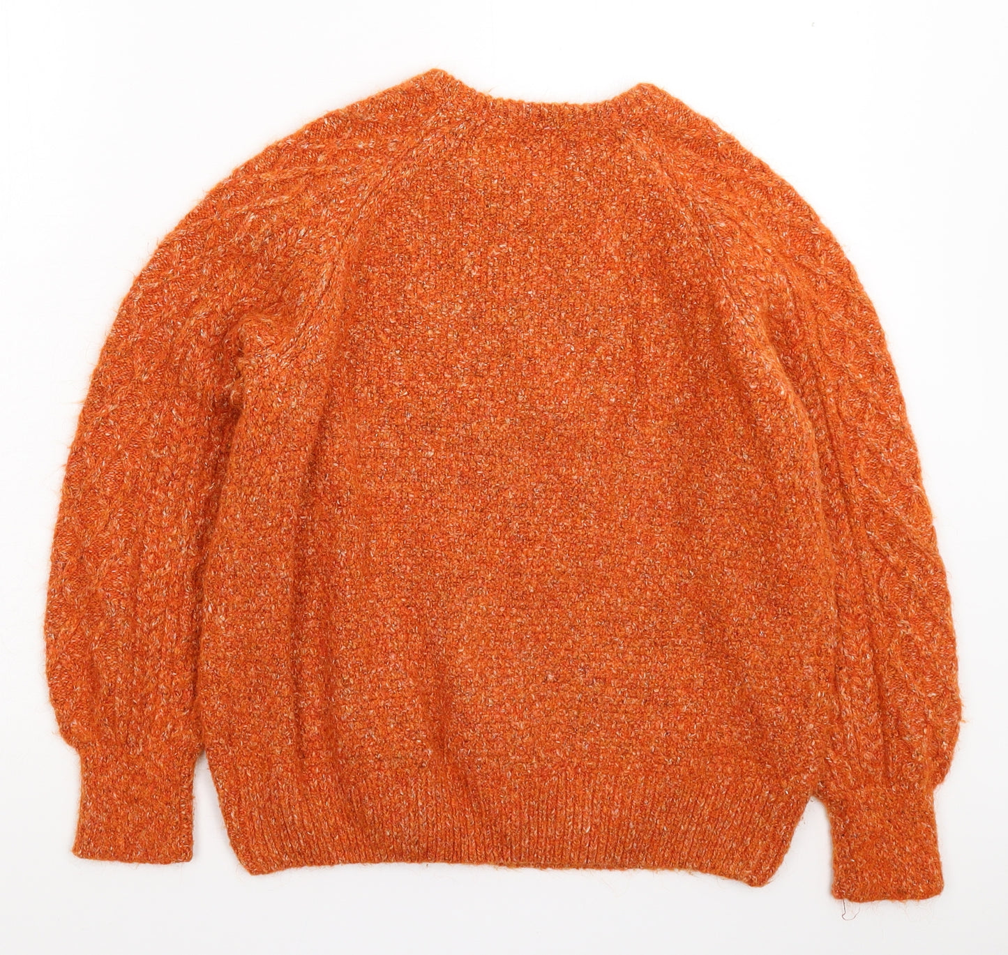 TU Womens Orange  Knit Pullover Jumper Size 14