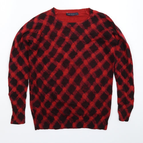 Marks and Spencer Womens Multicoloured Check Knit Pullover Jumper Size 10