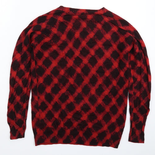 Marks and Spencer Womens Multicoloured Check Knit Pullover Jumper Size 10