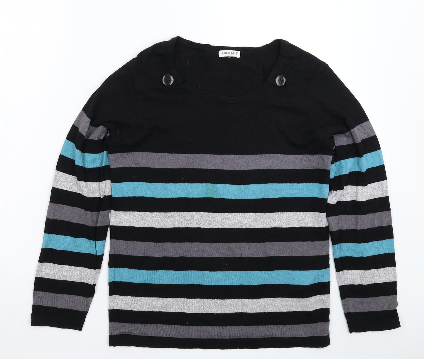 Damart Womens Multicoloured Striped Knit Pullover Jumper Size 16