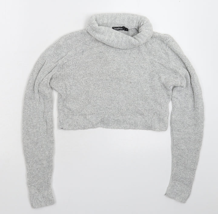 Boohoo Womens Grey Knit Pullover Jumper Size S