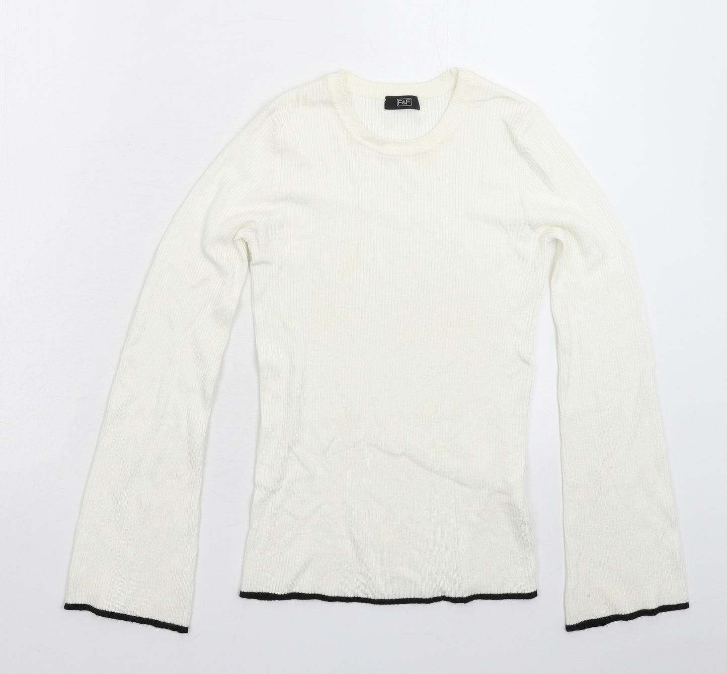 F&F Womens White  Knit Pullover Jumper Size 6