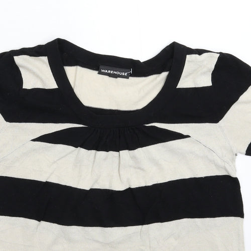 Warehouse Womens Multicoloured Striped Knit Pullover Jumper Size 10