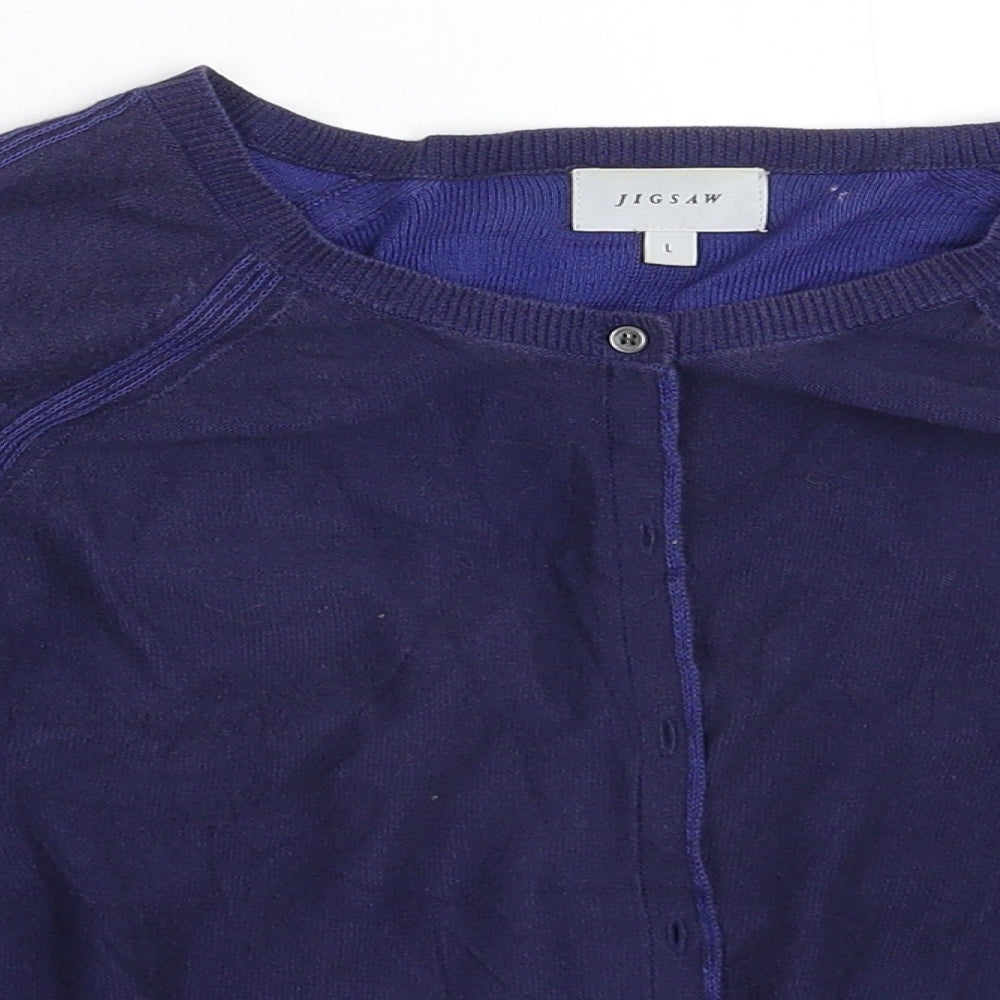 Jigsaw Womens Blue  Knit Cardigan Jumper Size L