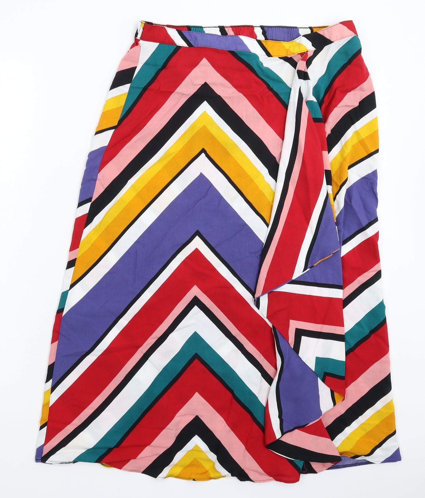 Papaya Womens Multicoloured Geometric Rayon Maxi Skirt Size 16