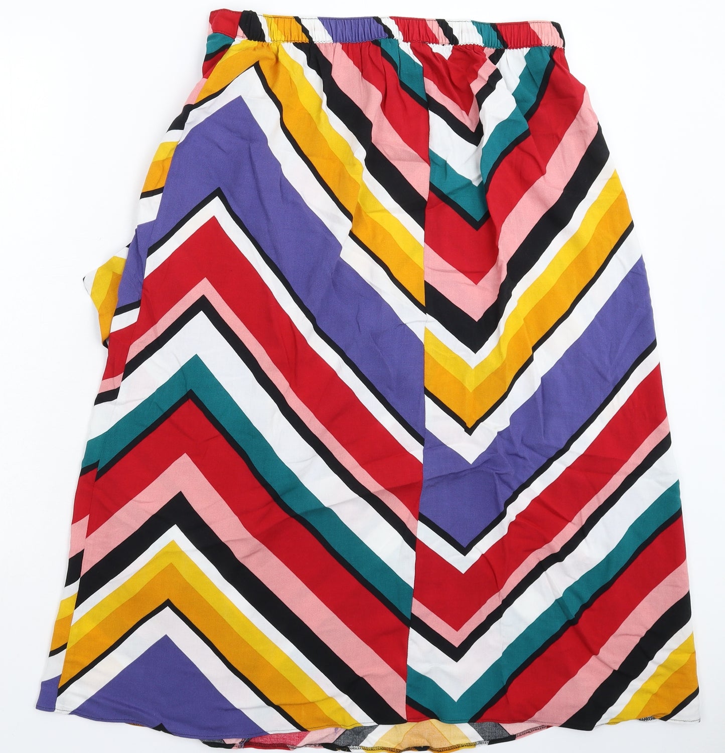 Papaya Womens Multicoloured Geometric Rayon Maxi Skirt Size 16