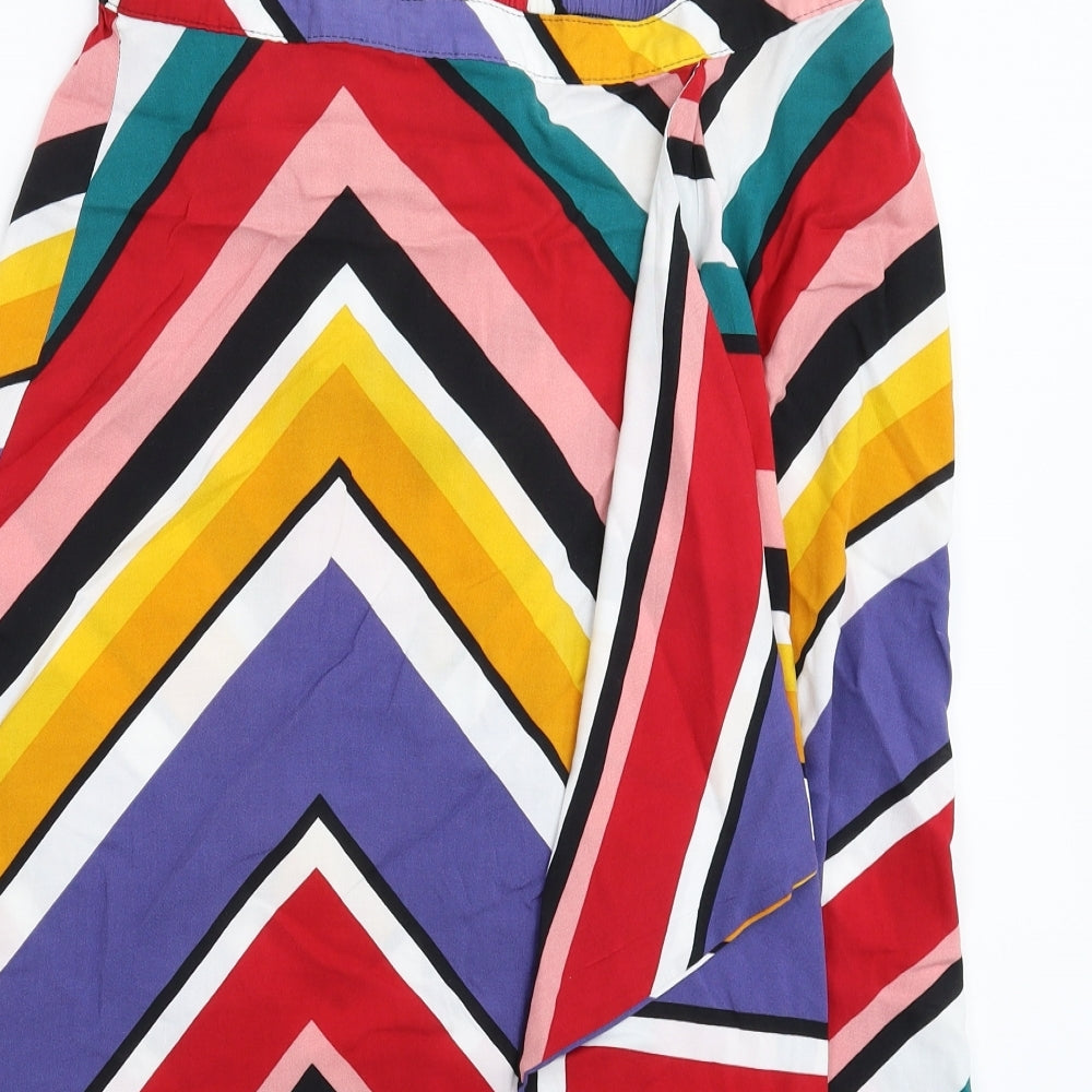 Papaya Womens Multicoloured Geometric Rayon Maxi Skirt Size 16