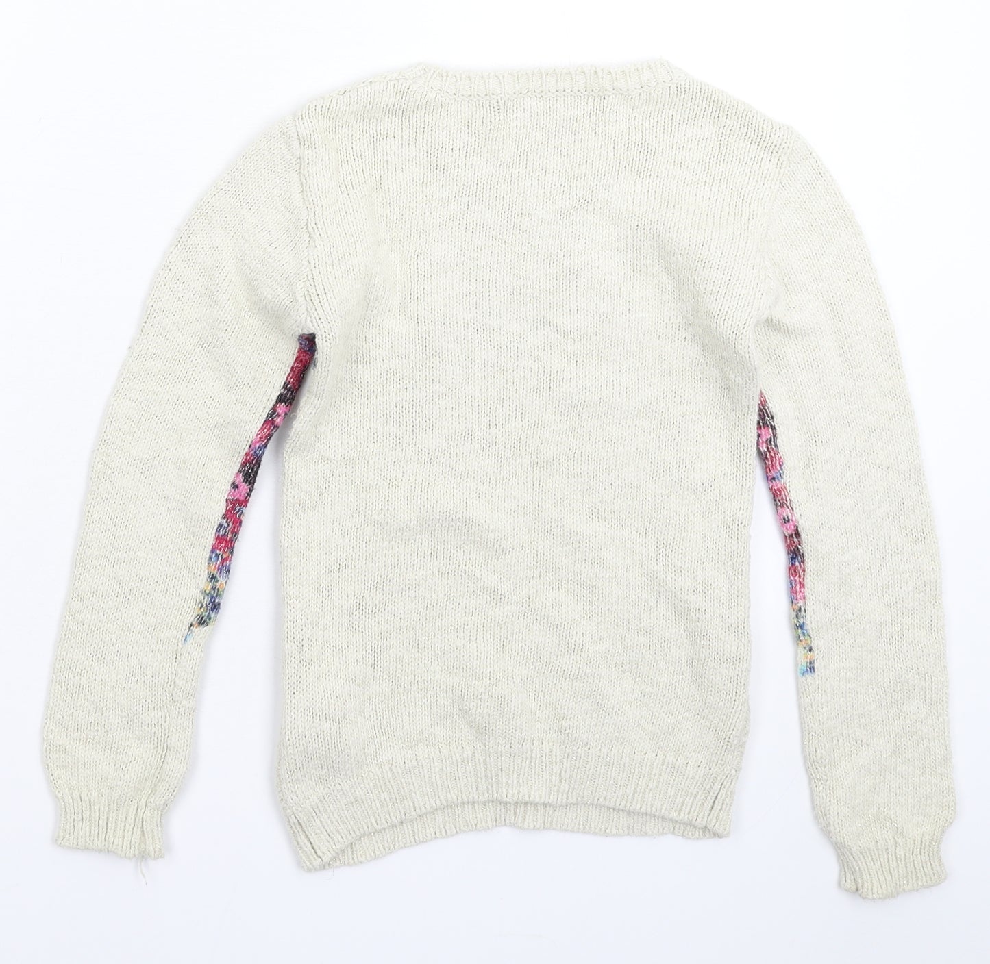 Desigual Girls White  Knit Pullover Jumper Size 9-10 Years