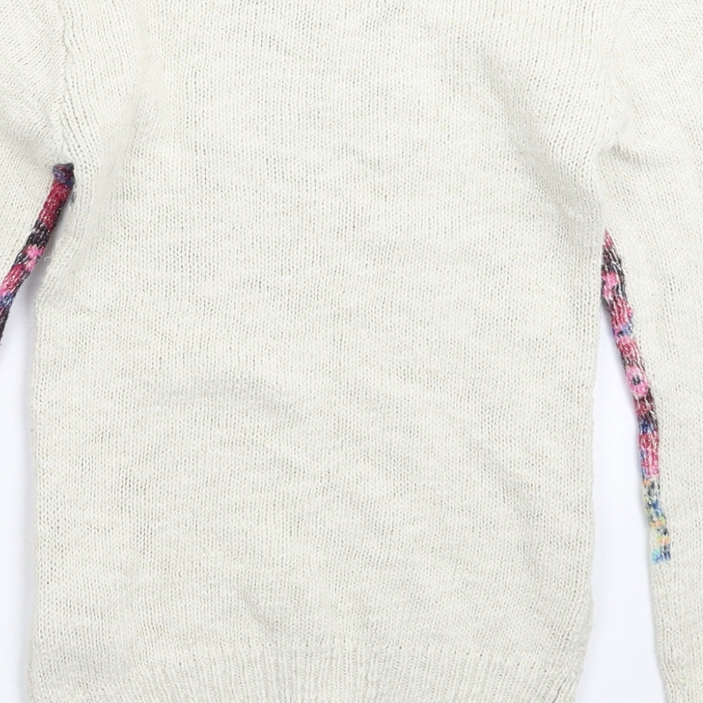 Desigual Girls White  Knit Pullover Jumper Size 9-10 Years