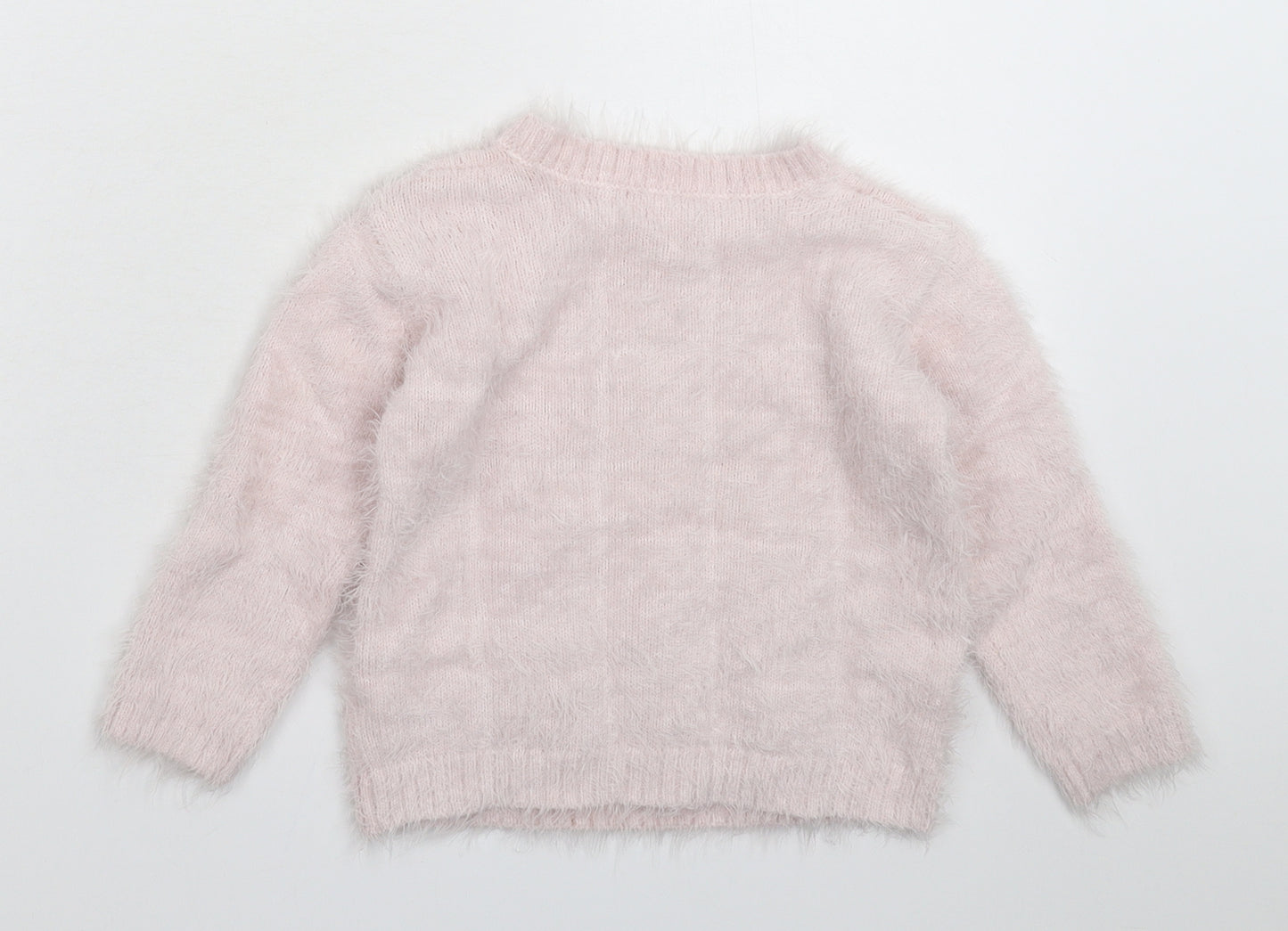 Matalan Girls Pink  Knit Pullover Jumper Size 3-4 Years