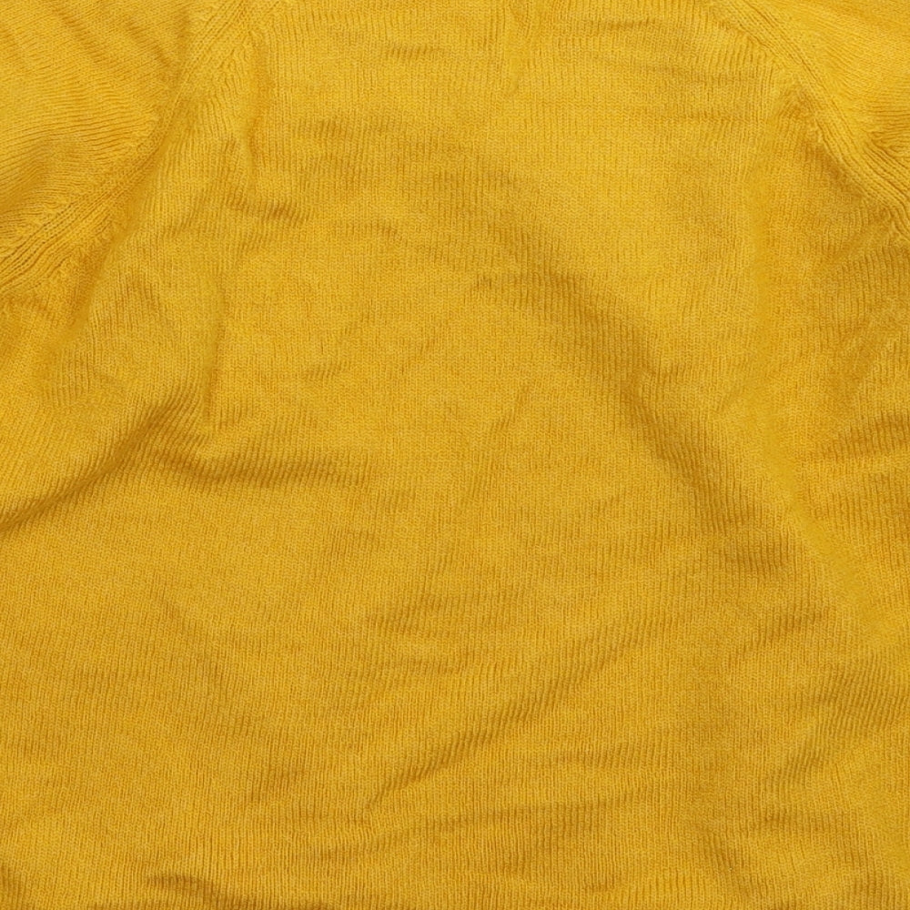 F&F Womens Yellow Geometric Knit Pullover Jumper Size 10