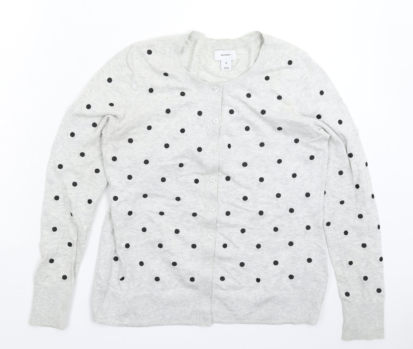 Old Navy Womens Grey Polka Dot Knit Cardigan Jumper Size M