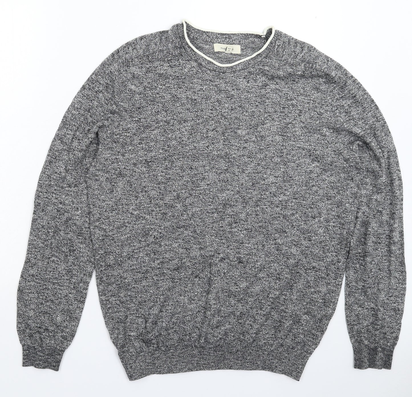 River Island Mens Grey  Knit Pullover Jumper Size L