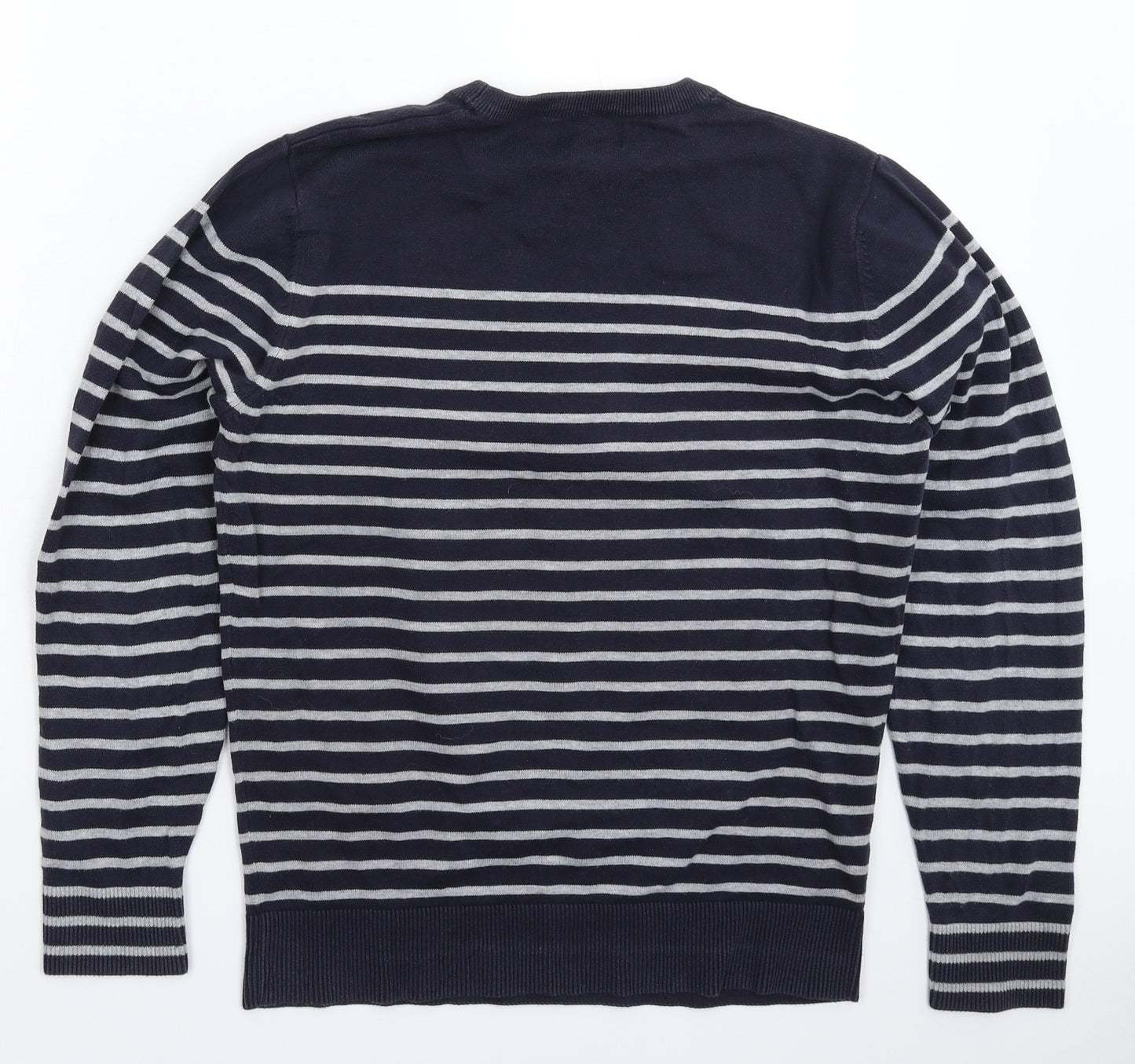 NEXT Mens Blue Striped Knit Pullover Jumper Size M
