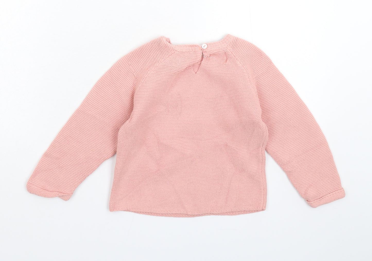 Zara Girls Pink  Knit Pullover Jumper Size 2-3 Years