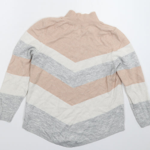 M&Co Womens Multicoloured Striped Knit Pullover Jumper Size 10
