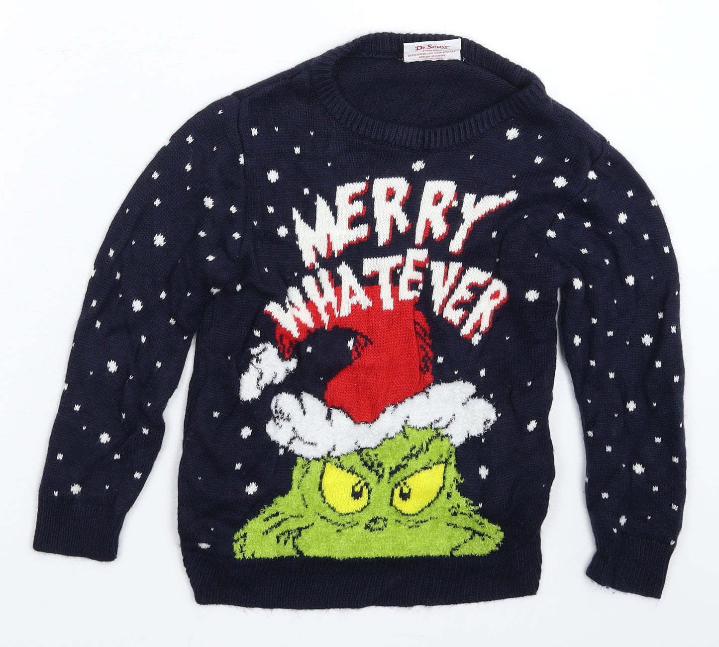 Primark Boys Blue  Knit Pullover Jumper Size 8-9 Years  - Christmas