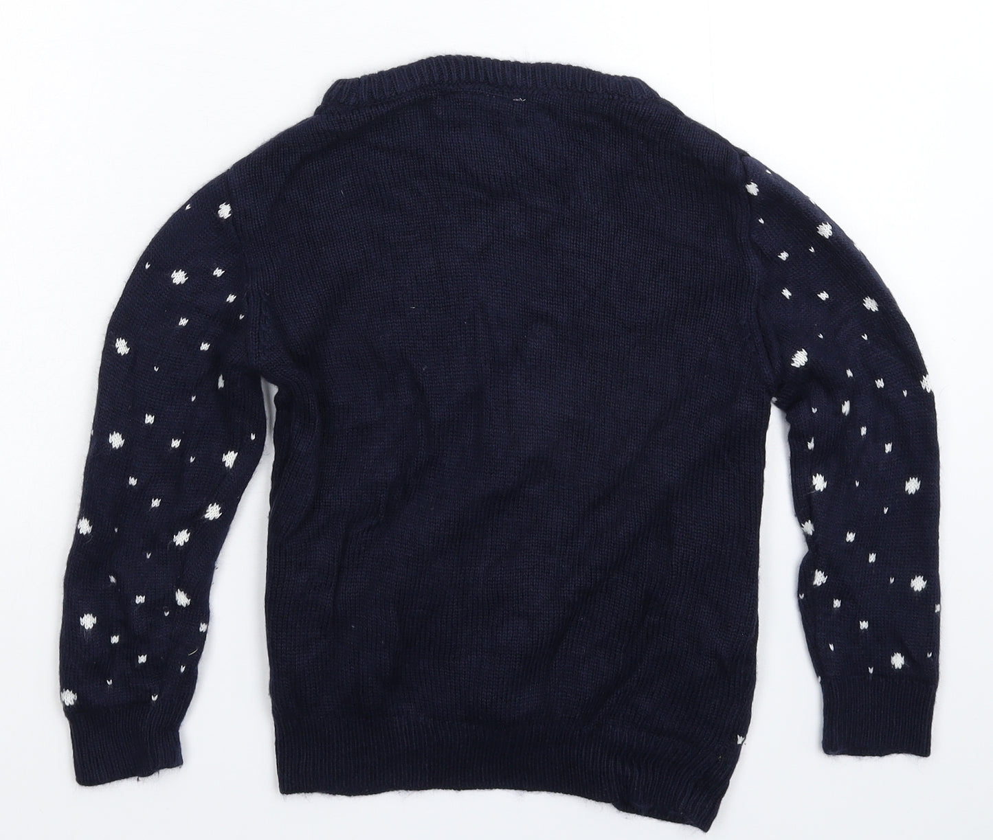 Primark Boys Blue  Knit Pullover Jumper Size 8-9 Years  - Christmas