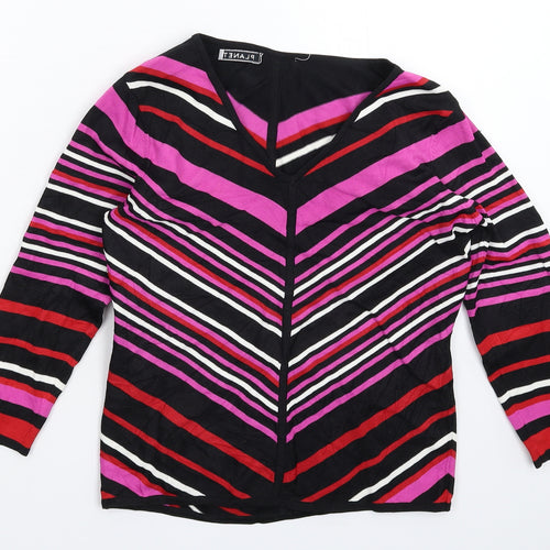 Planet Womens Multicoloured Striped Knit Pullover Jumper Size S