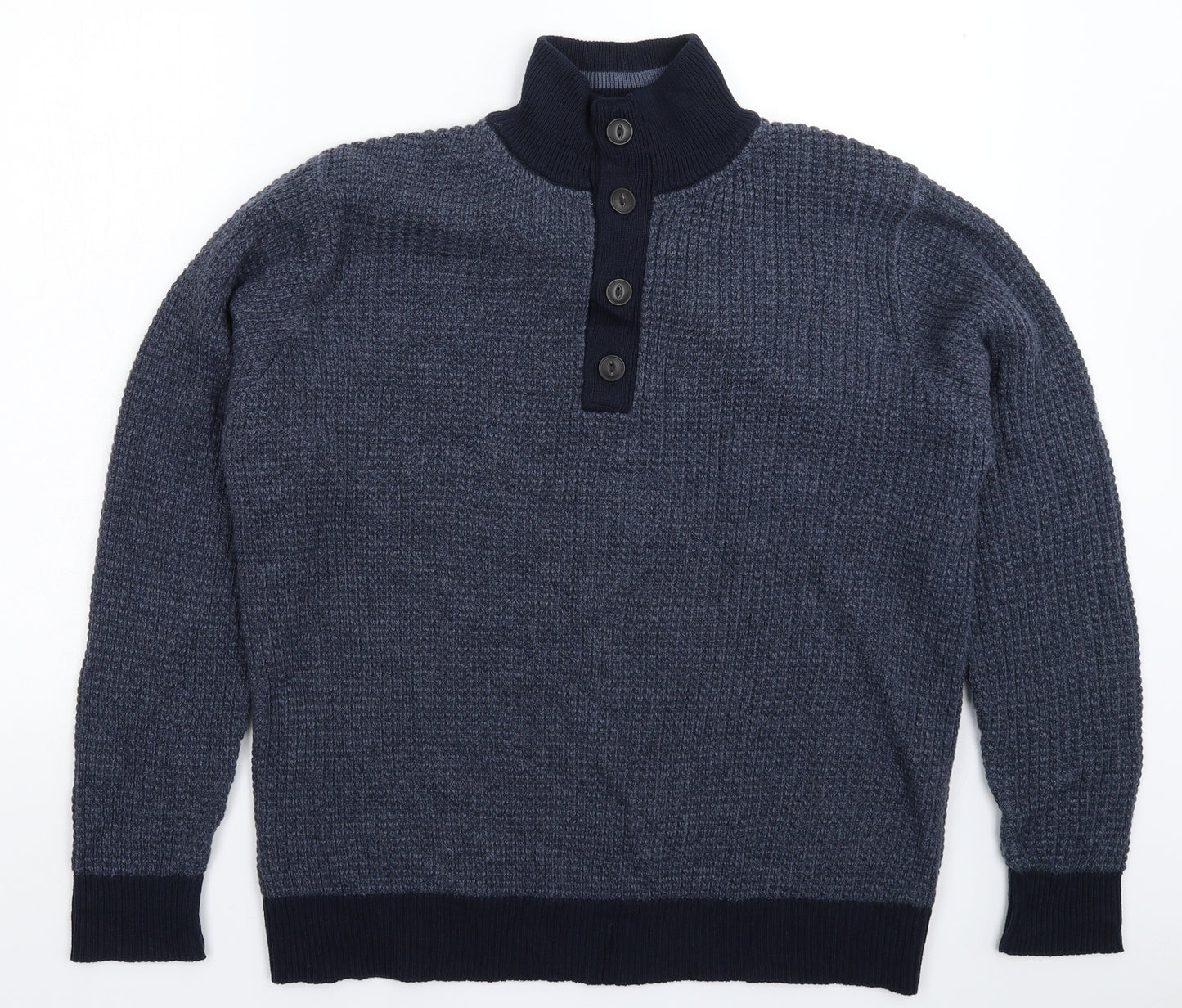 Boston Crew Mens Blue  Knit Pullover Jumper Size L
