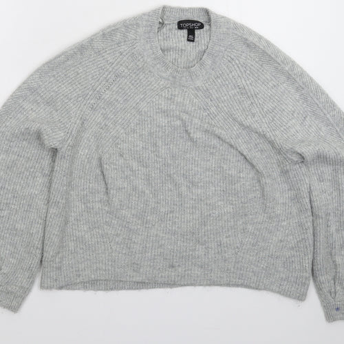 Topshop Womens Grey  Knit Pullover Jumper Size 8