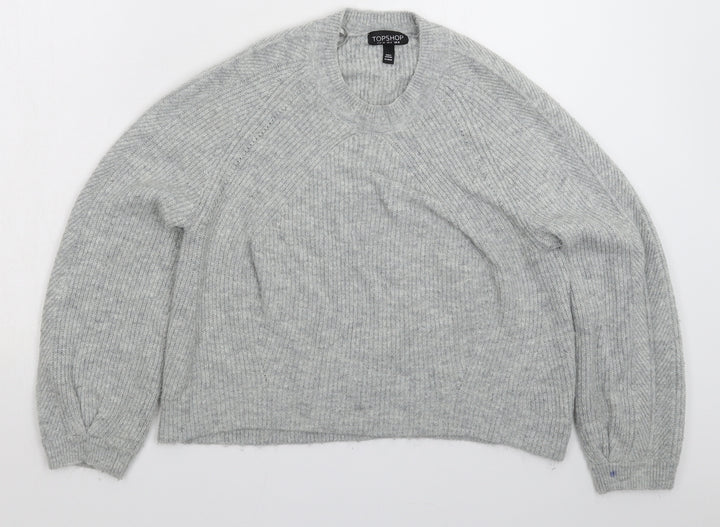 Topshop Womens Grey  Knit Pullover Jumper Size 8