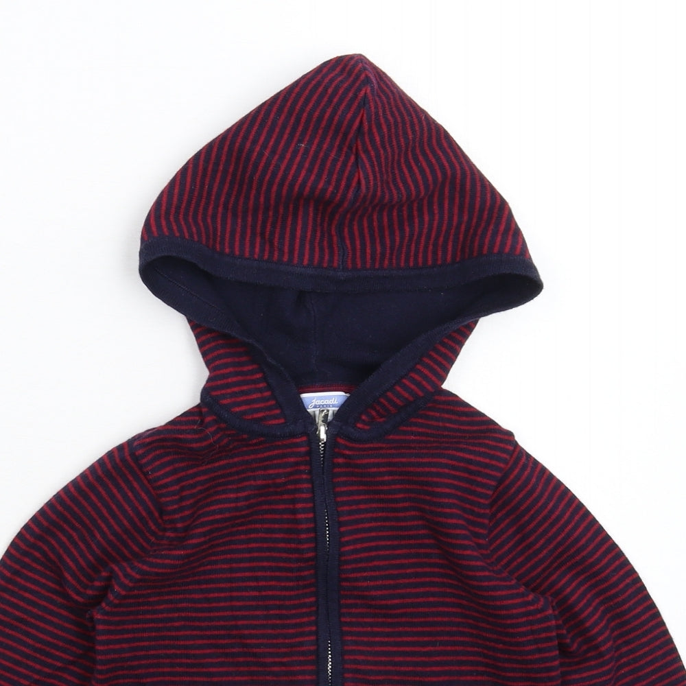 Jacadi Boys Multicoloured Striped Knit Full Zip Hoodie Size 6 Years