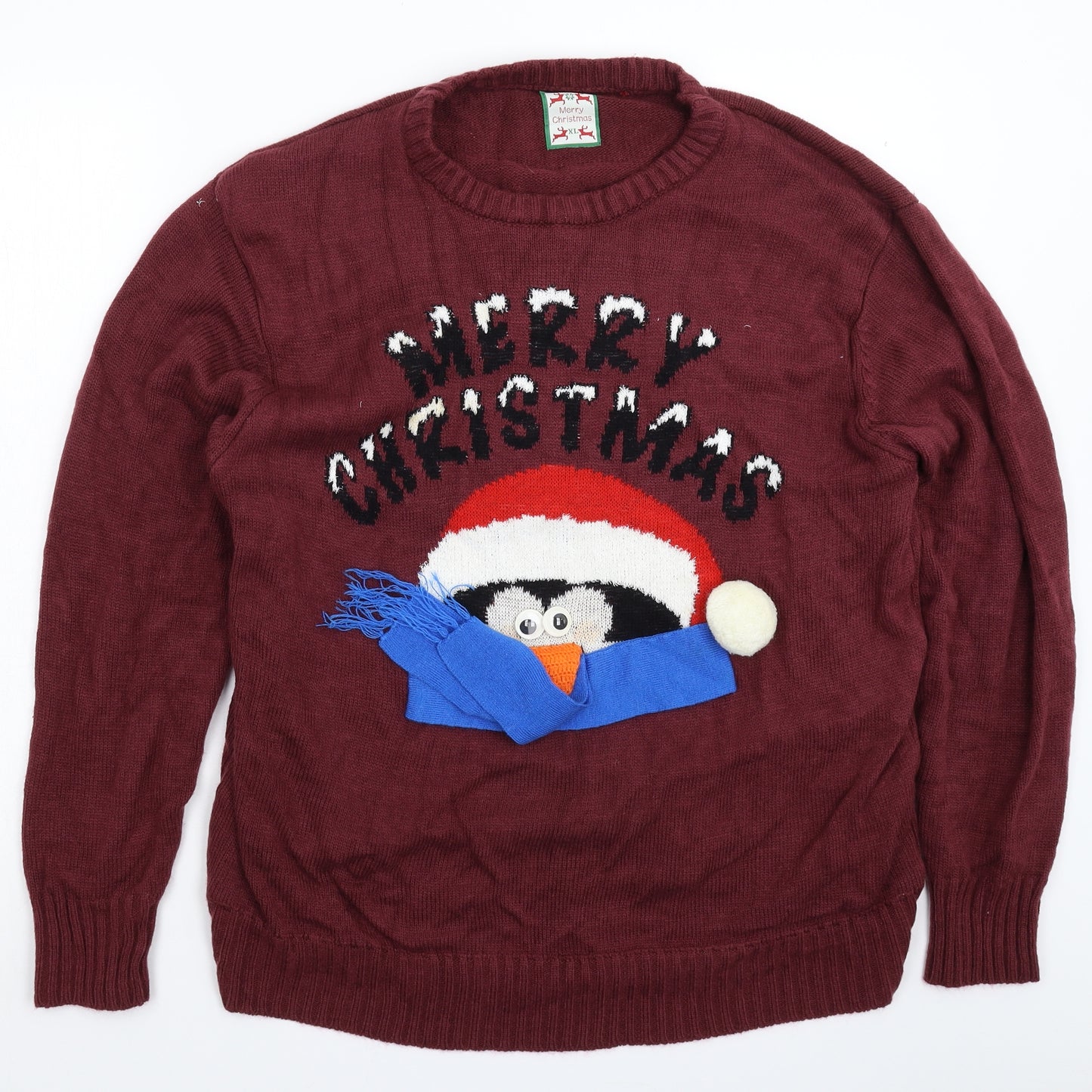 Preworn Mens Brown  Knit Pullover Jumper Size XL  - Christmas