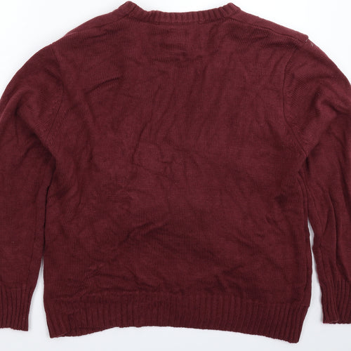 Preworn Mens Brown  Knit Pullover Jumper Size XL  - Christmas