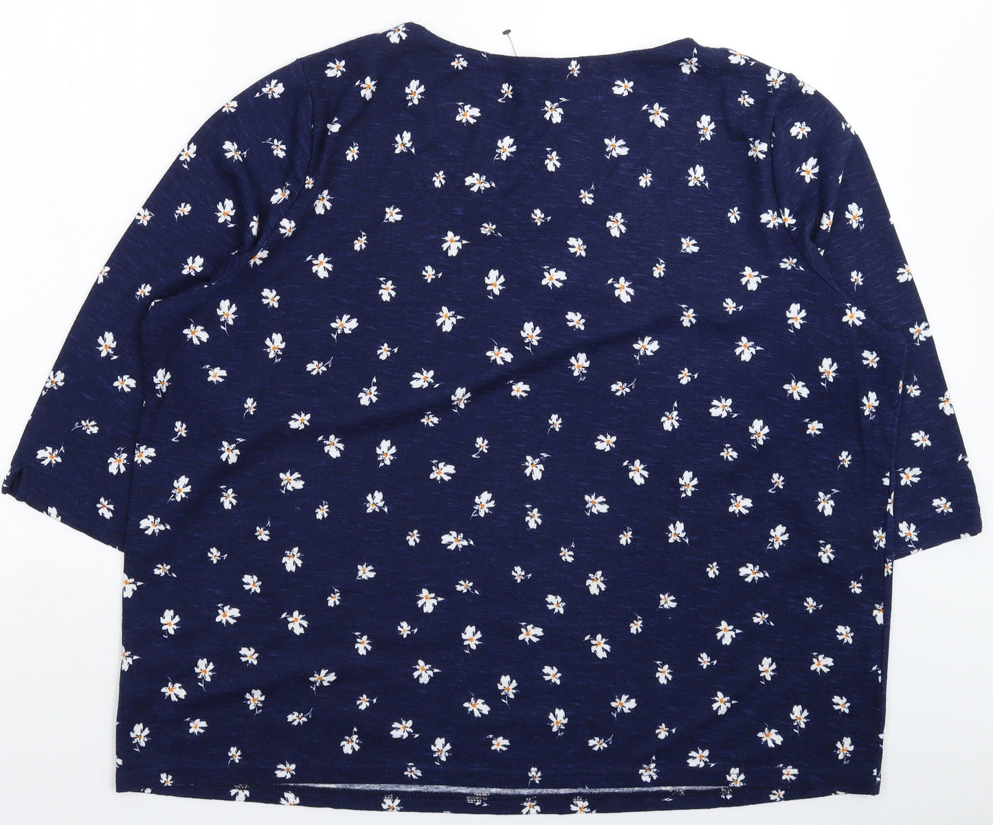 Bonmarché Womens Blue Floral  Basic T-Shirt Size 22
