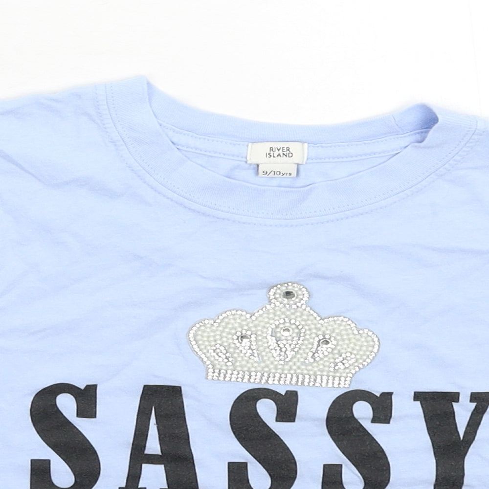 River Island Girls Blue   Basic T-Shirt Size 9-10 Years