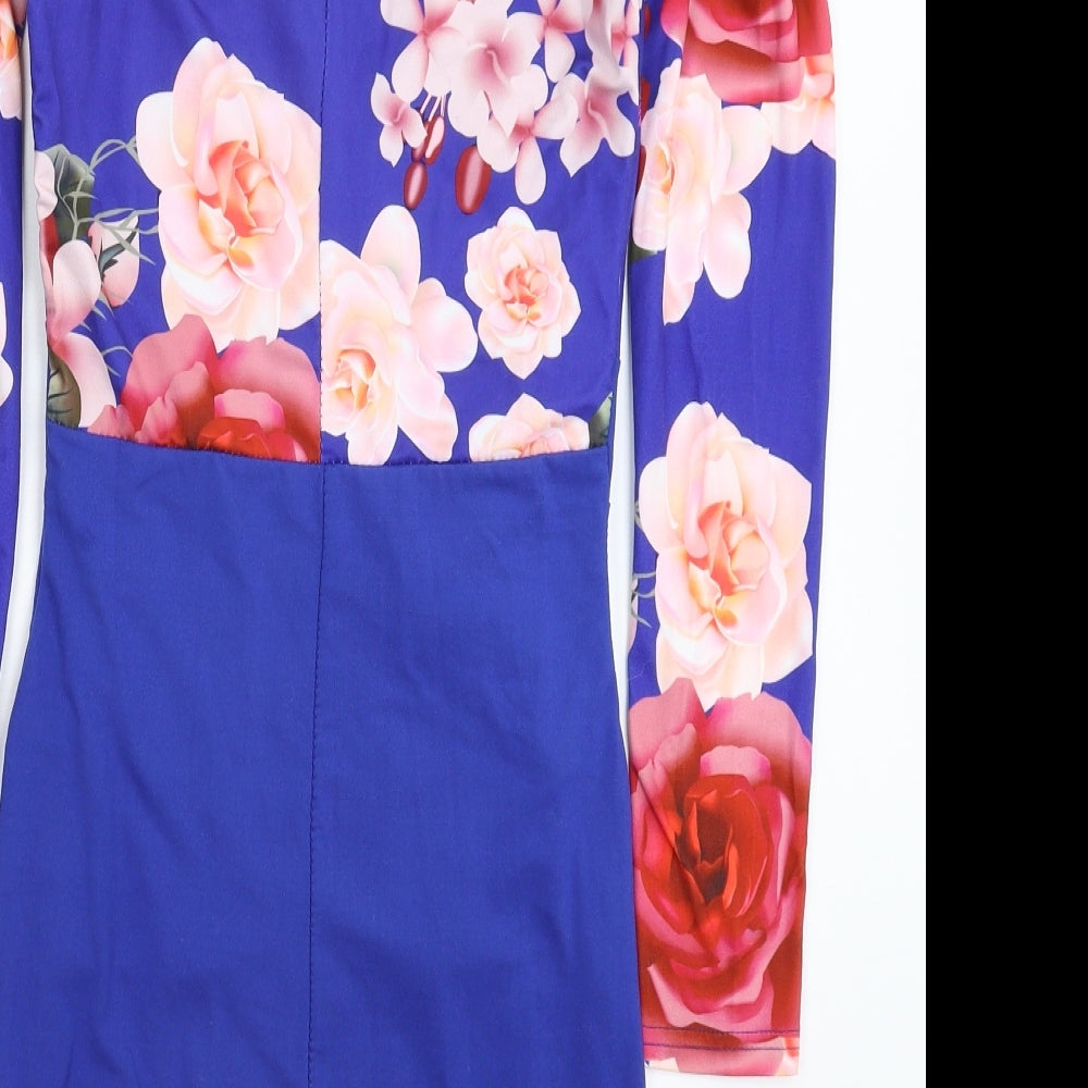 Preworn Womens Blue Floral  Mini  Size S