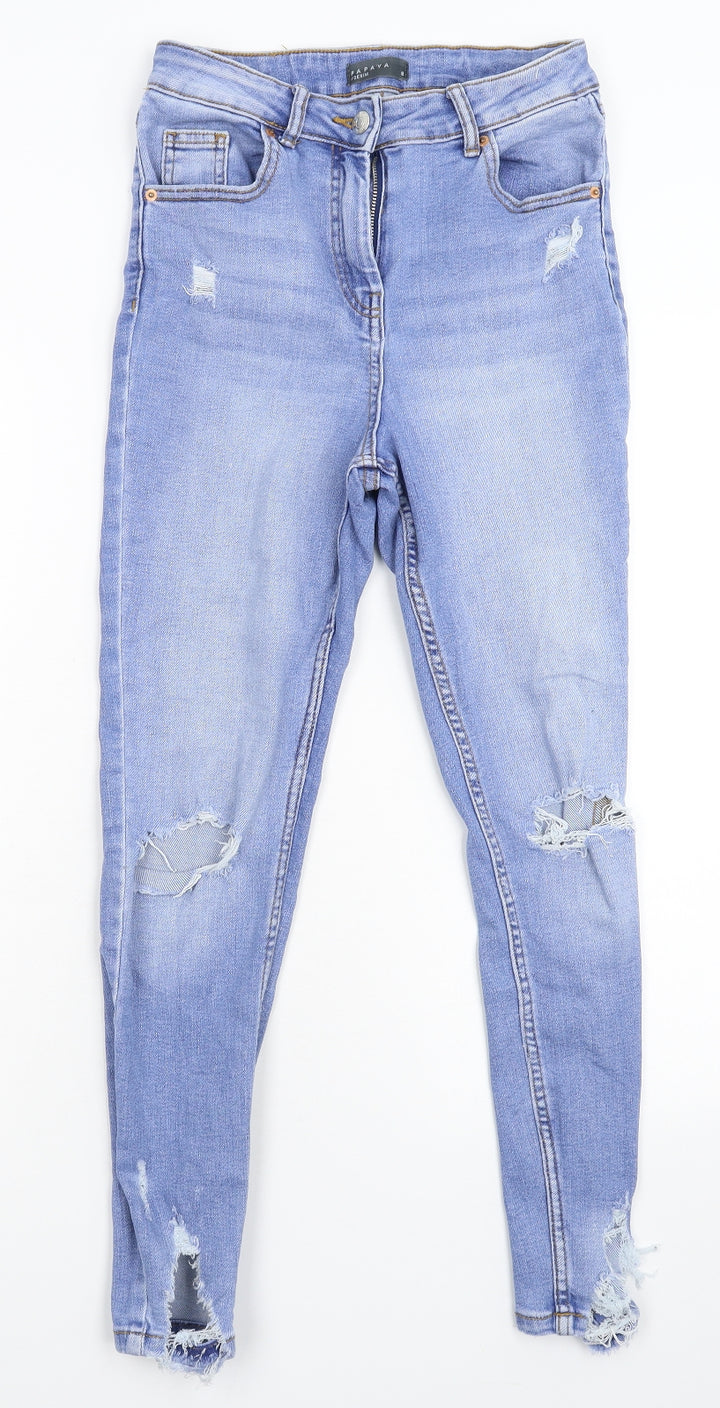 Papaya Womens Blue Denim Skinny Jeans Size 8 L25 in