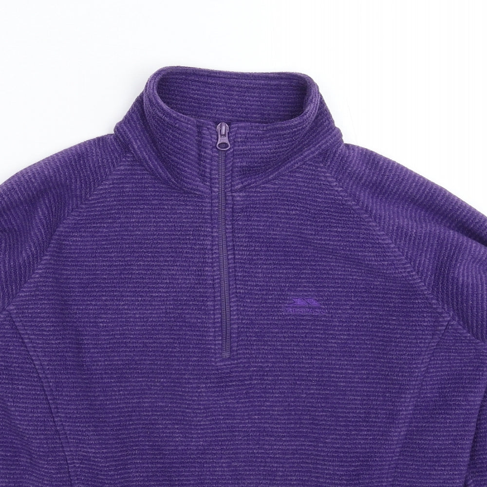 Trespass Mens Purple Striped Fleece Jacket  Size XS