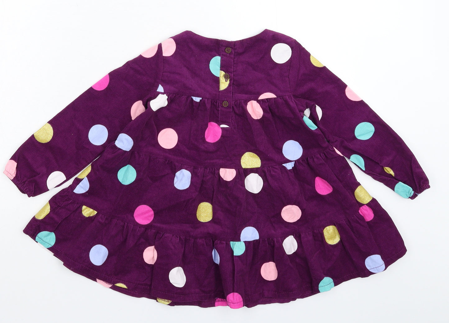 TU Girls Purple Polka Dot Corduroy Fit & Flare  Size 2-3 Years