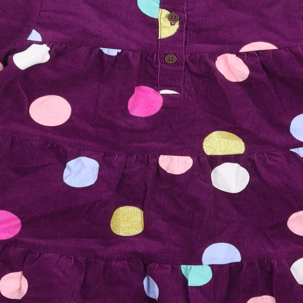 TU Girls Purple Polka Dot Corduroy Fit & Flare  Size 2-3 Years