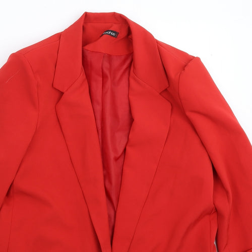 Boohoo Womens Red   Jacket Blazer Size 14