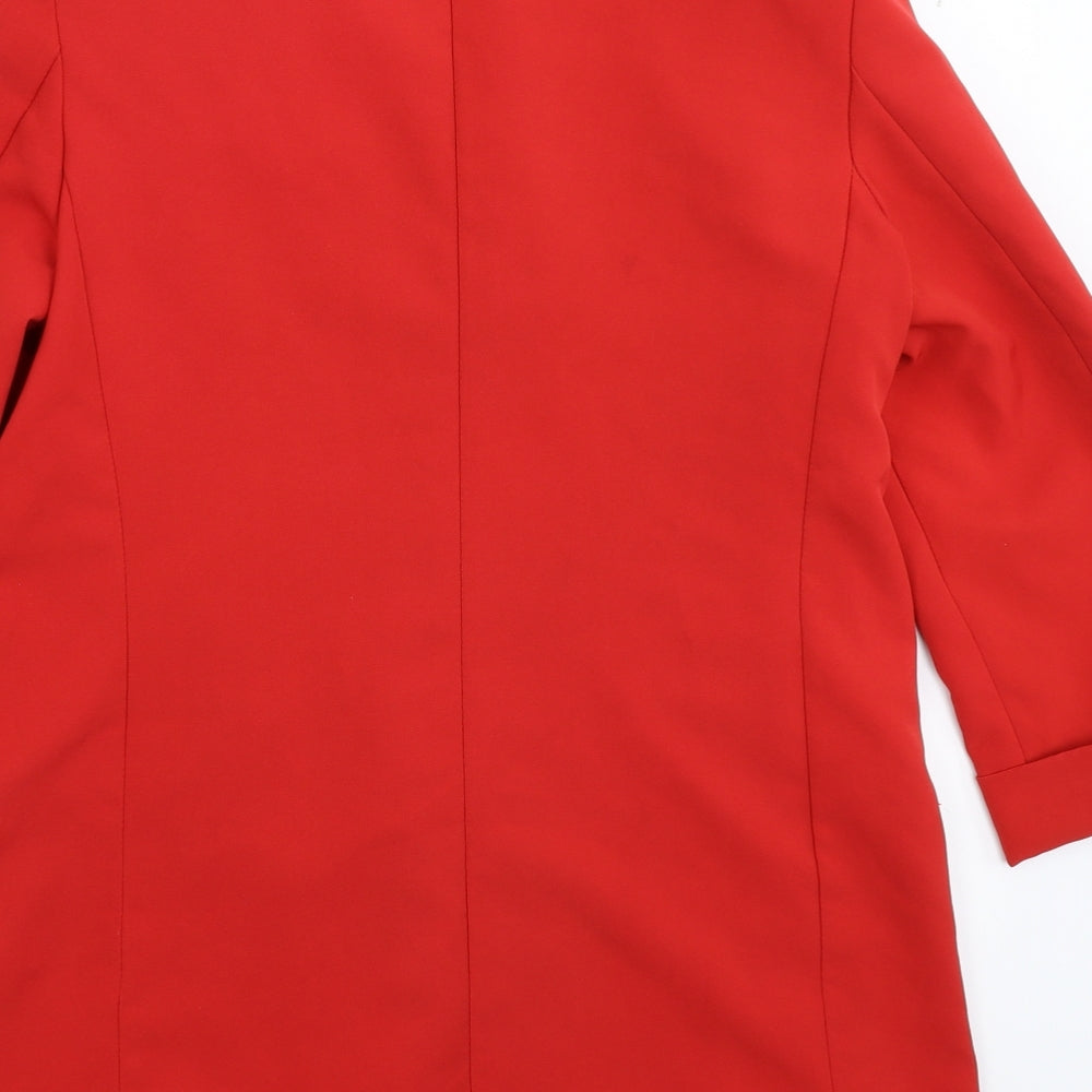 Boohoo Womens Red   Jacket Blazer Size 14