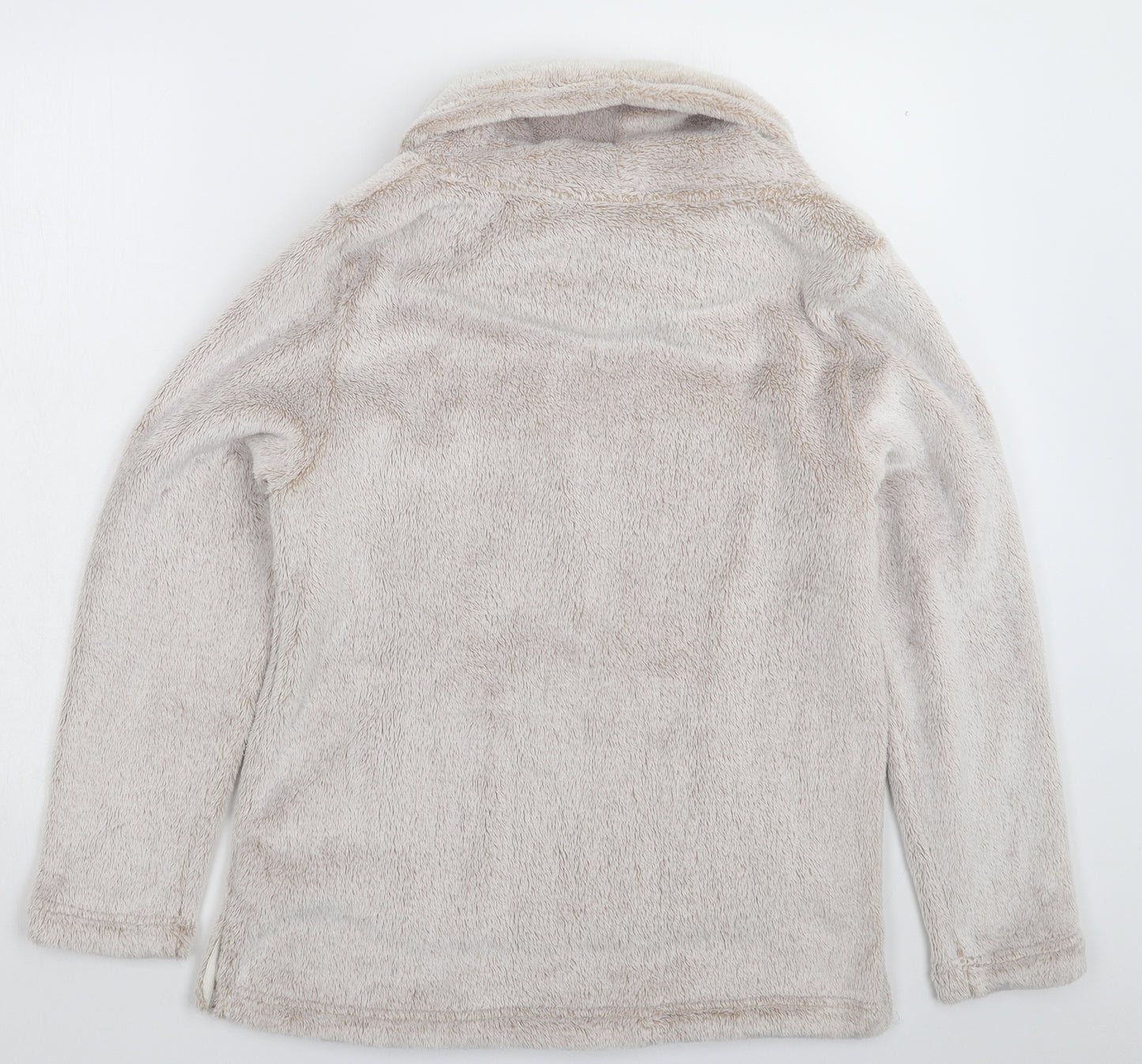 Avenue Womens Beige Solid Fleece Top Pyjama Top Size M