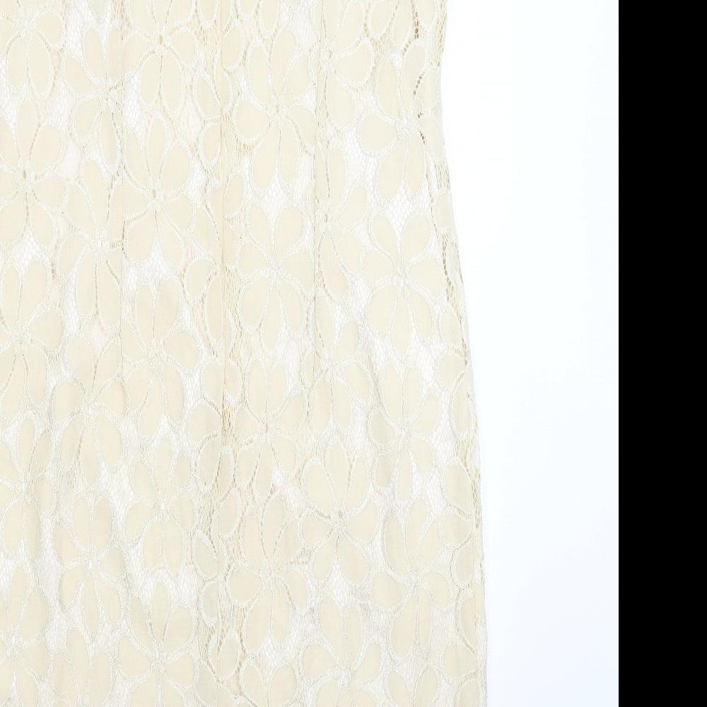 Preworn Womens Beige   Fit & Flare  Size L