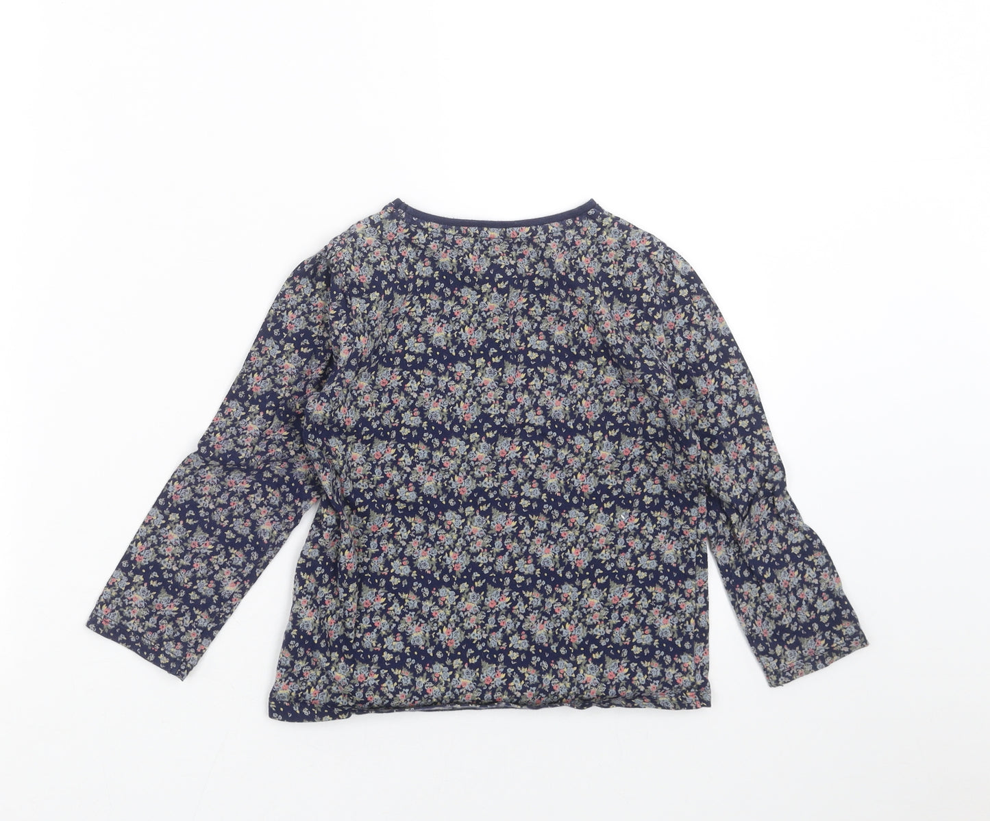 F&F Girls Blue Floral  Basic T-Shirt Size 5-6 Years