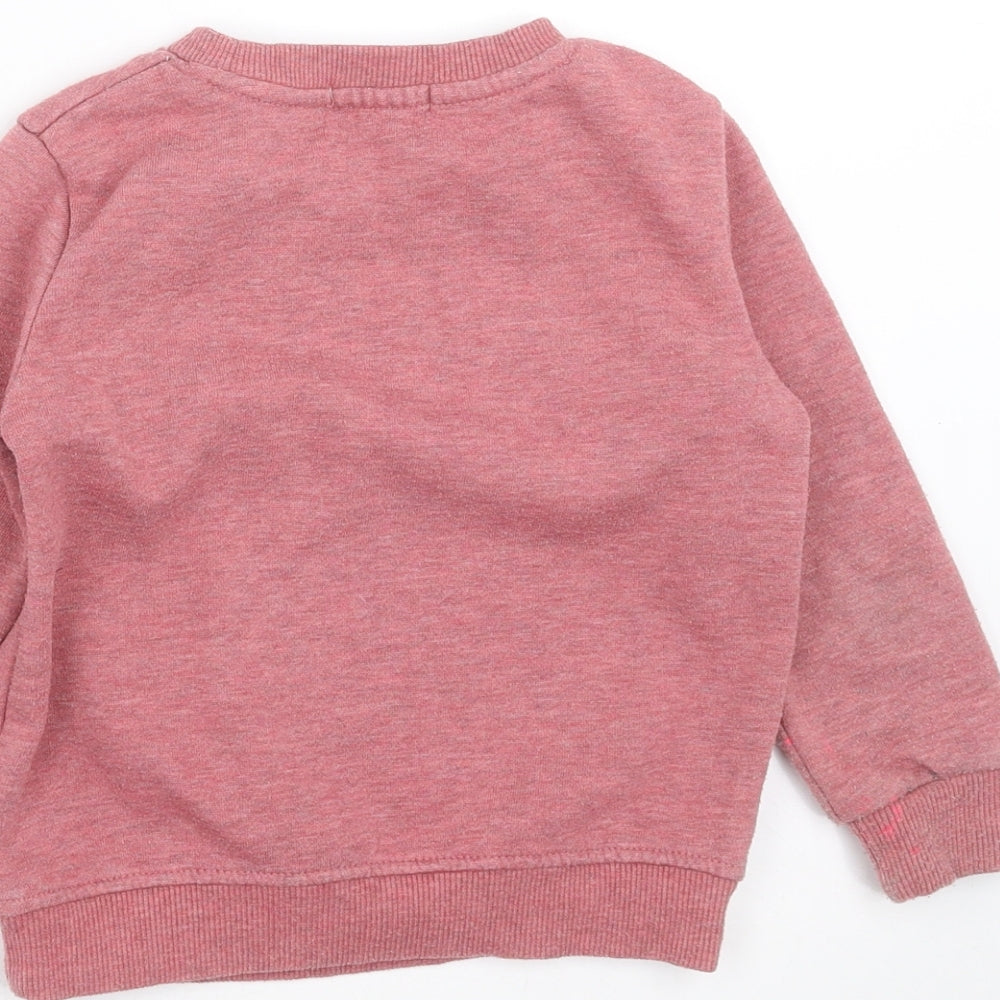Primark Girls Pink   Pullover Sweatshirt Size 4-5 Years  - swan