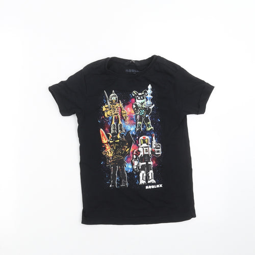 George Boys Black   Basic T-Shirt Size 5-6 Years  - Roblox